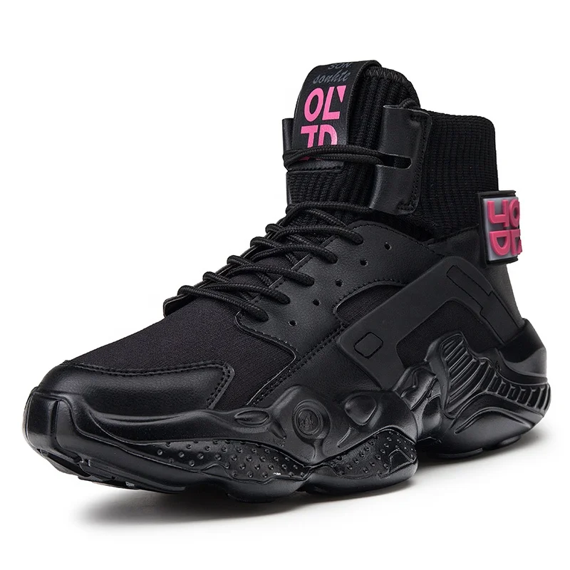 
Custom Brand 2019 New Design High Top Fashion Sneaker For Men Leather Mesh Upper Walking Shoes Thick Bottom Breathable JD-Y622 