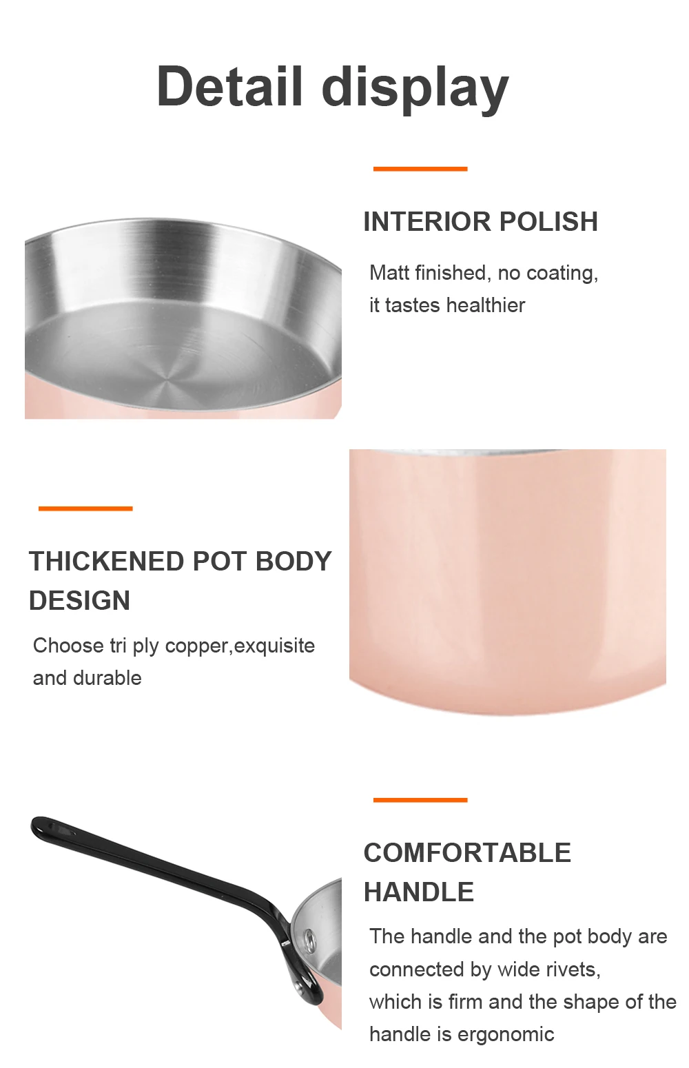 Household Mini T-Shape Copper Saucepan And Fry Pan Cookware Sets 