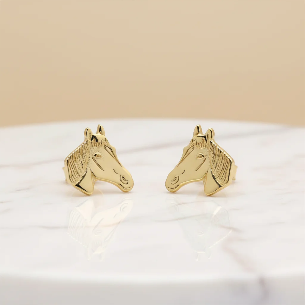 Custom Equestrian Stud Earrings in S925 sterling silver