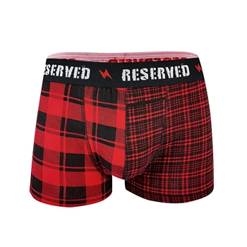 Christmas Stylish Discount Clothes Red Plaid Print Cotton Mens Under ...