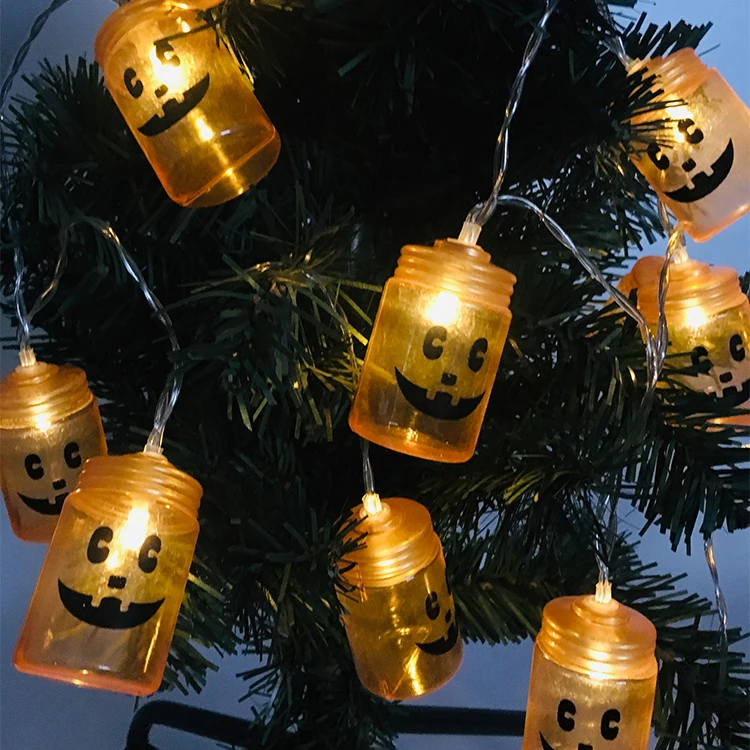 Halloween Decorations 1.5M 10L Battery Operated Pumpkin Bottle Led String Lights