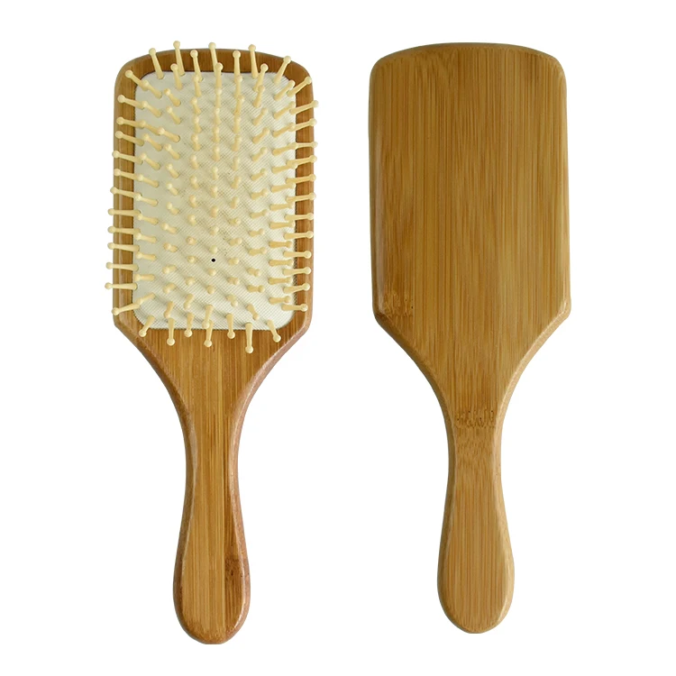 Eco Friendly Anti Static Bamboo Handleandbristles Massage Cushion Wooden Paddle Hair Brush Buy