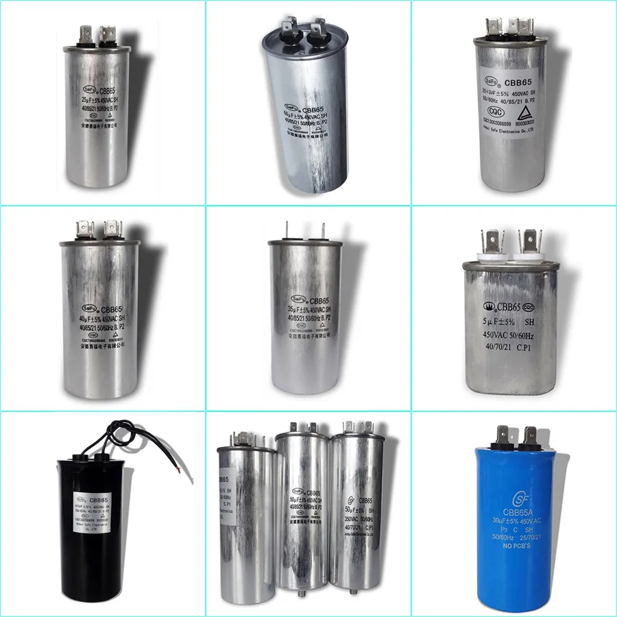 Cbb65 Ac Motor Start Capacitor 250vac 100uf Aluminum Ac Run Capacitor