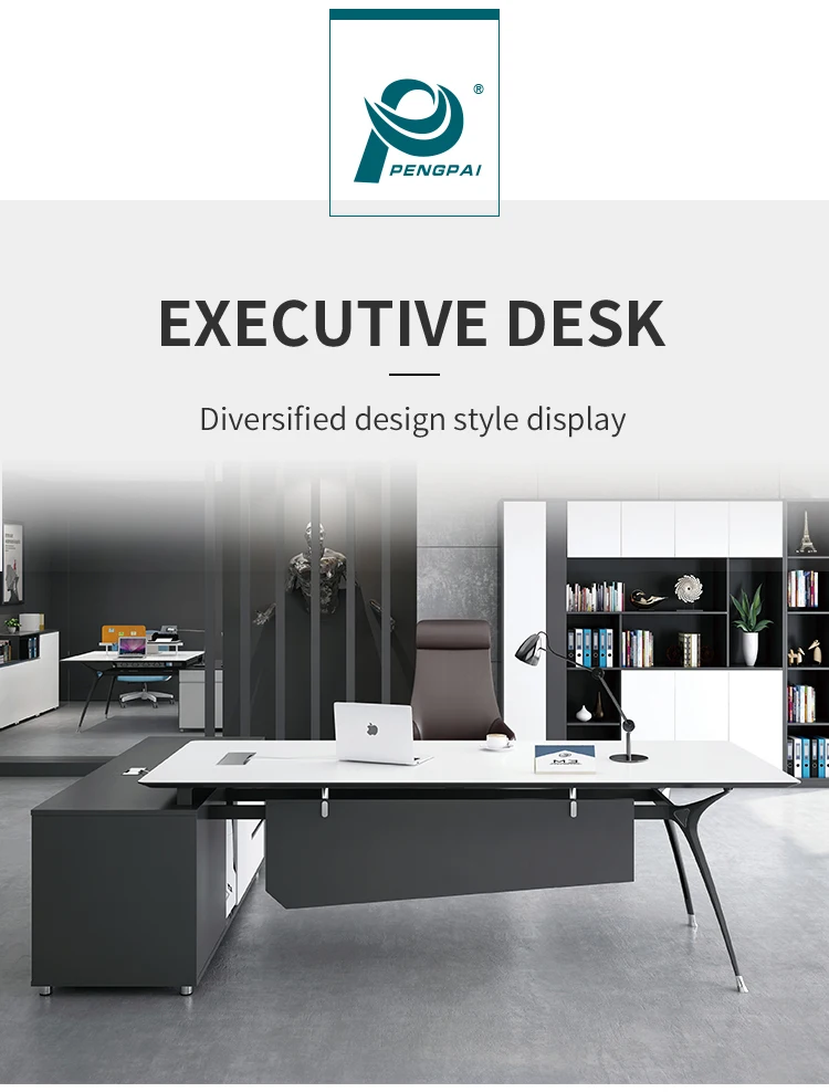 Wooden Material Office Furniture Concise Shape Design Table Executive Modern Appearance Desk