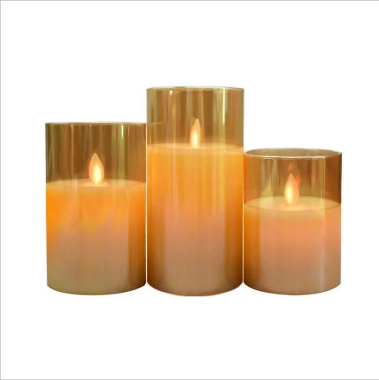 Wedding gifts rechargeable submersible LED candles with yellow light