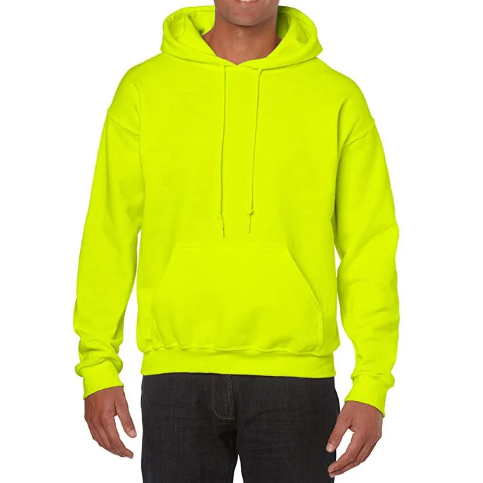 Mannen Hoodies 2020 Oversize Drop Schouder Zware Neon Groene Hoodie Blend Fleece Hooded Sweatshirt