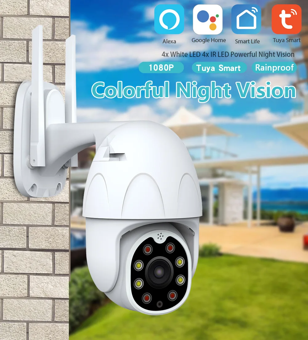 1080p 2mp Ip Camera Tuya Smart Outdoor Home Security Auto Tracking ...