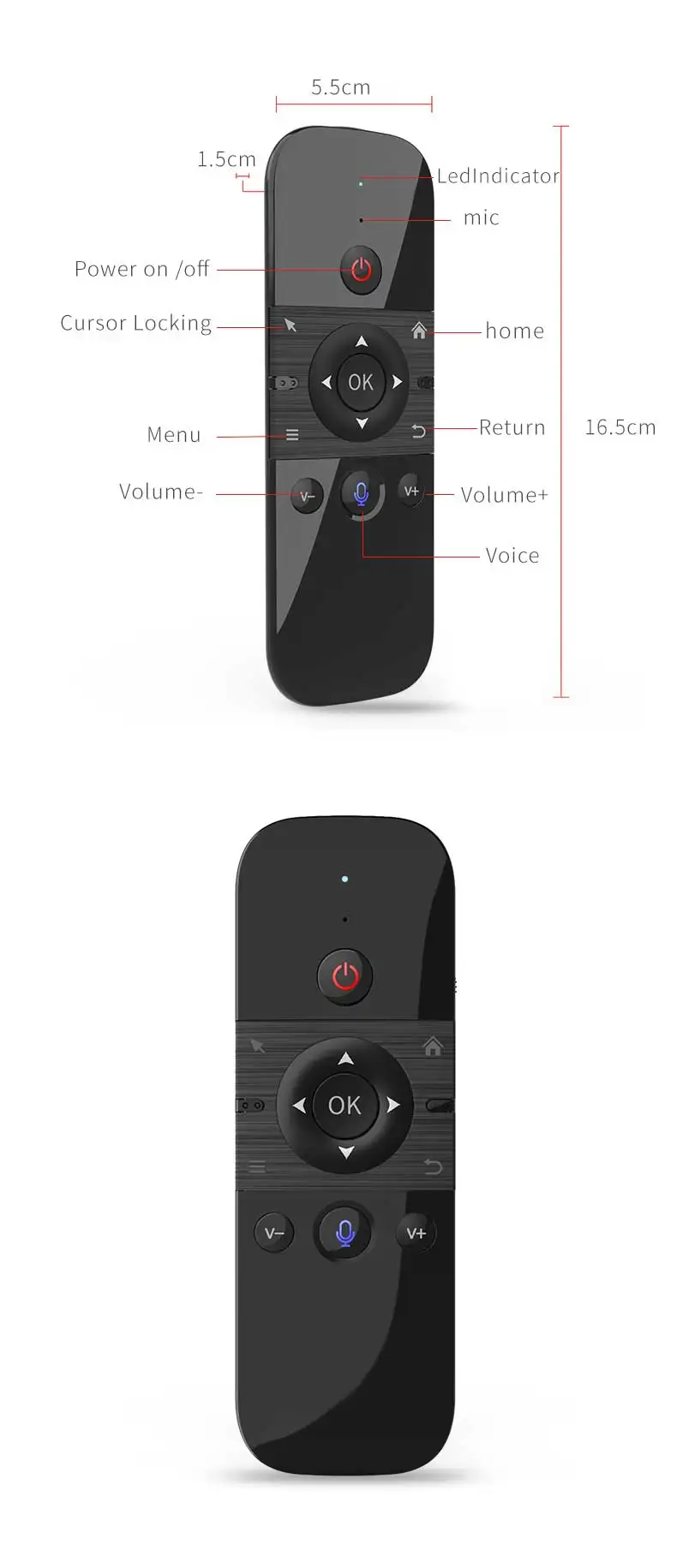 M8 ماوس هوائي لوحة مفاتيح صغيرة 2.4G اللاسلكية متحكم عالمي عن بعد M8 2.4G التحكم عن بعد