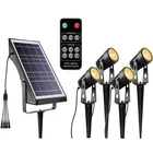 LUXINT Solar Power Garden Lights Outdoor Small Waterproof Motion Sensor Solar Garden Light Spotlights Decorative Warm White 4pcs