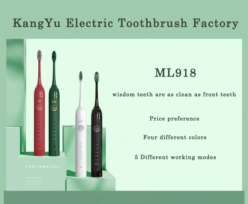 Factory Oem Odm Rechargeable Automatic Travel Black Adult Brosse a Dent Electrique Sonic Ultrasonic Electric Toothbrush