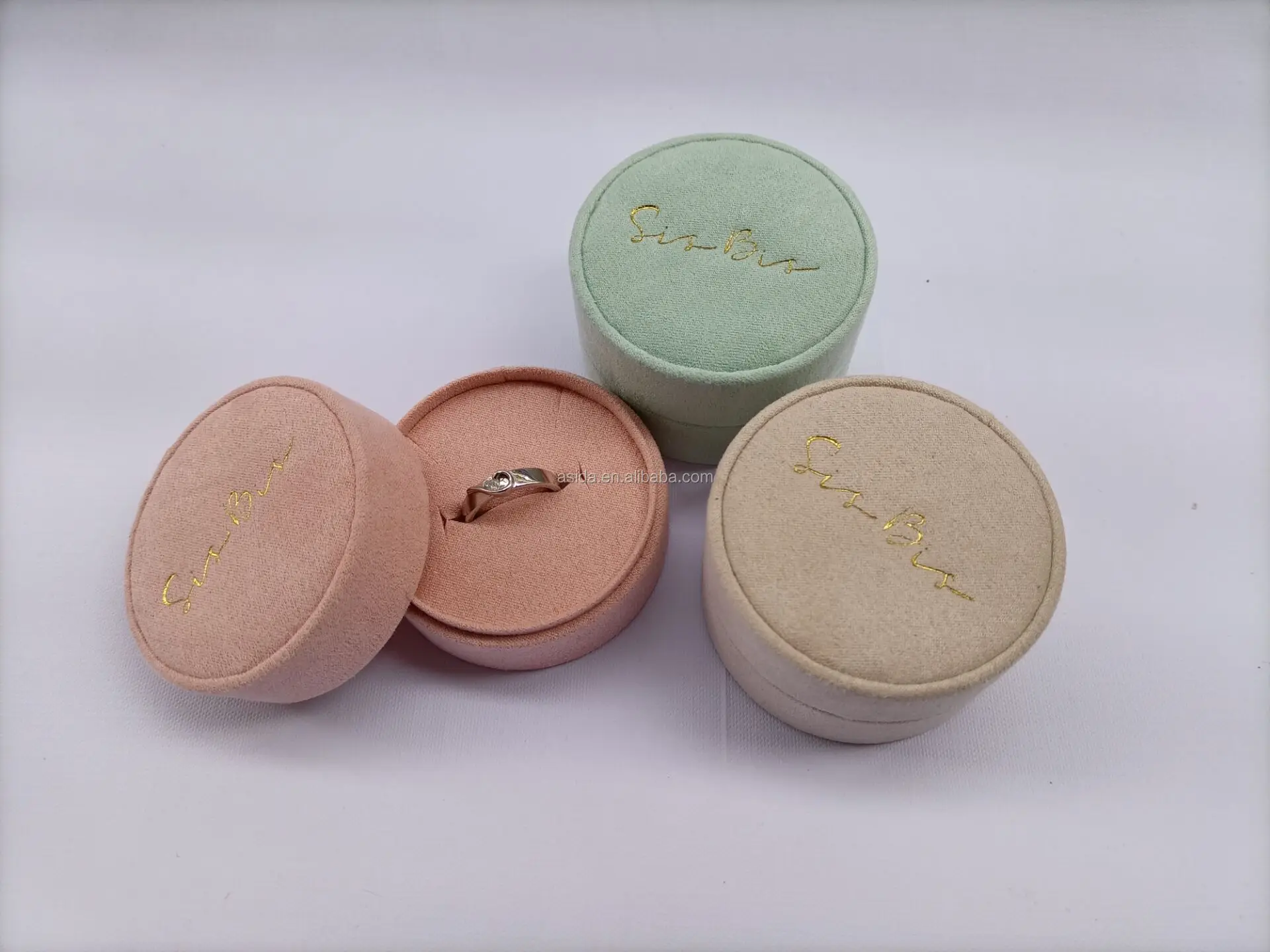Custom Logo Printed Suede Velvet Packaging Jewelry Box - Buy Jewelry ...