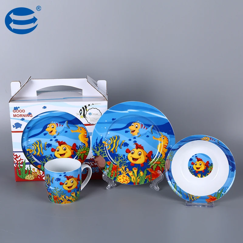New Design Cute Dinner Set Kids Favorite Ceramic Cereal Bowl And Soup
