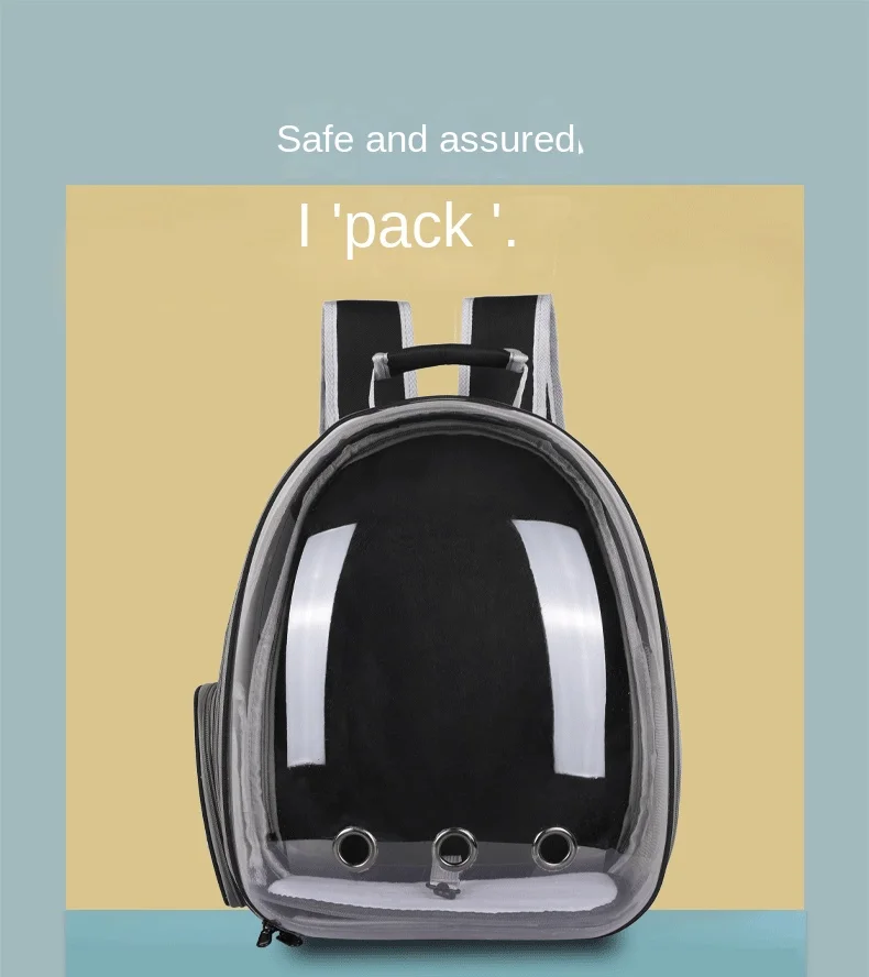 Cat Backpack Solid Space Capsule Pattern Zipper Closure Pet Carrier Portable Outgoing Small Size Animal Pattern Pets Carring Bag