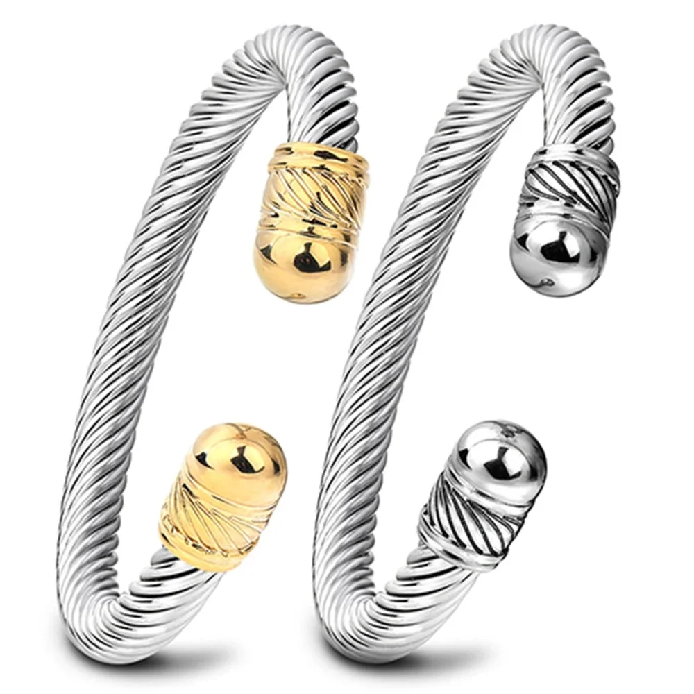 Stainless Steel Cable Bracelet Gold Stainless Steel Bracelet Stainless Steel Cuff Bracelet Mens Womens Bangle Bracelet outlet Steel Cable