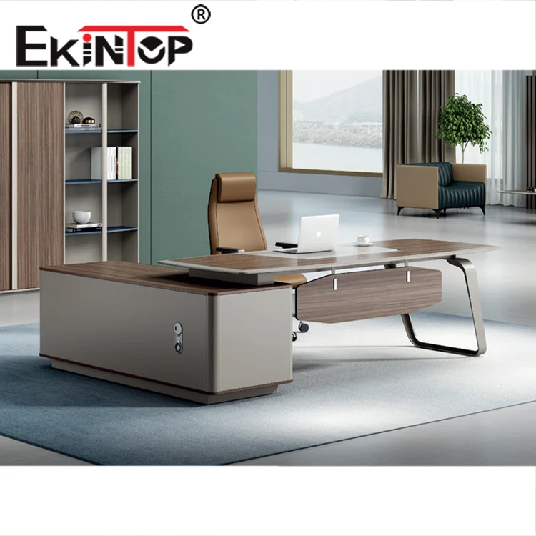 Ekintop modern office furniture desk wooden executive l shaped office