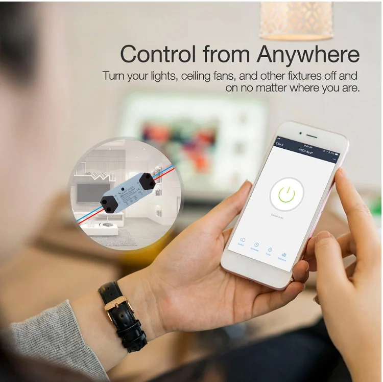 APP WiFi 2.4GHz DIY Smart LED Switch Remote Controller Module, Support Alexa Echo & Google Home Voice Controller Switch