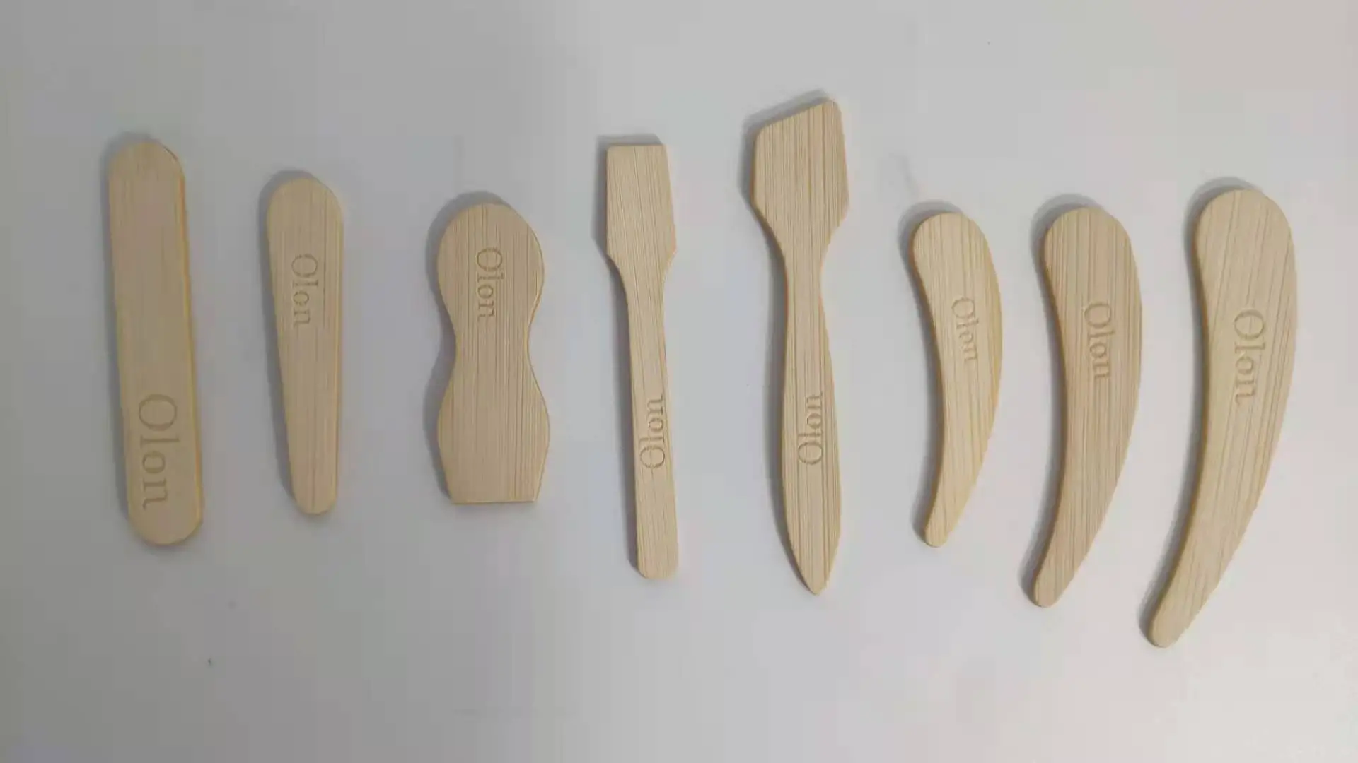 Wholesale Natural Mini Wooden Cosmetic Scoop Bamboo Facial Cream