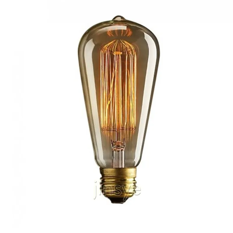 Classic ST64 Edison Bulb antique incandescent Edison bulb clear glass  230 lumens E27 E26 Base 2200-2700k 40W 60W