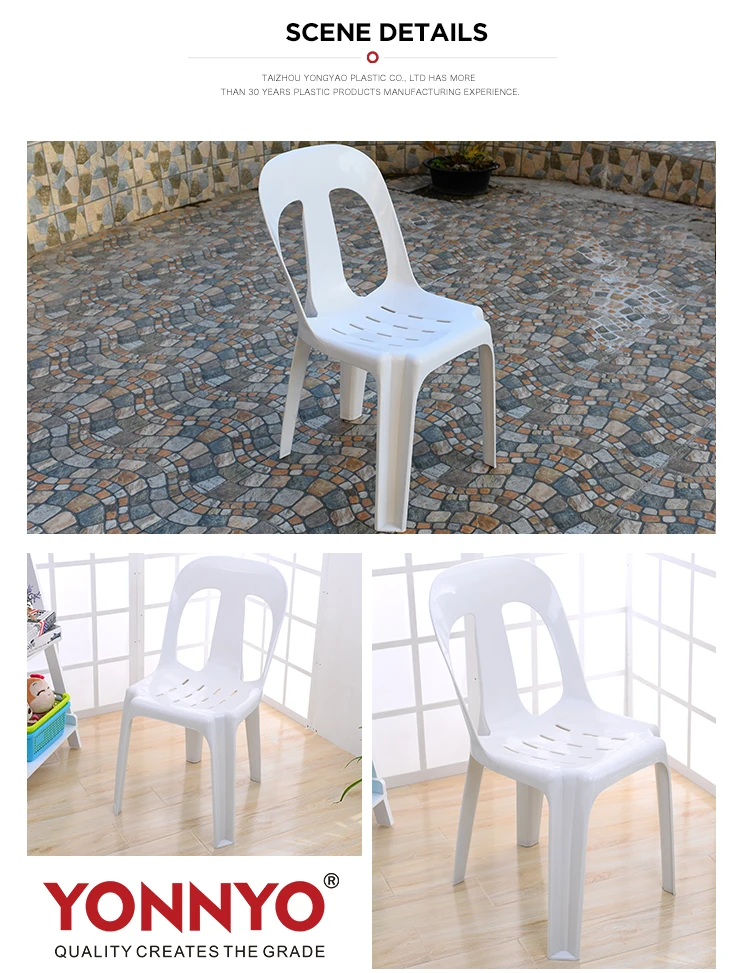 Bulk Cheap Modern White Plastic Stackable Monoblock Armless Dining