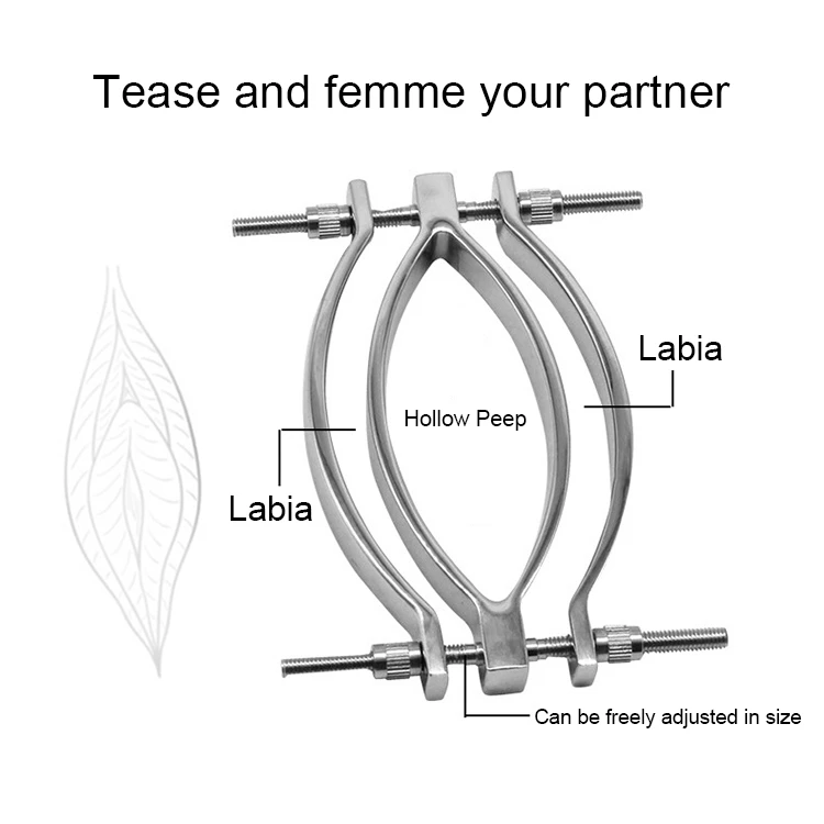 Labia Spreader Strap With Clamp Clip Onto Clitoris Spread Pussy Open