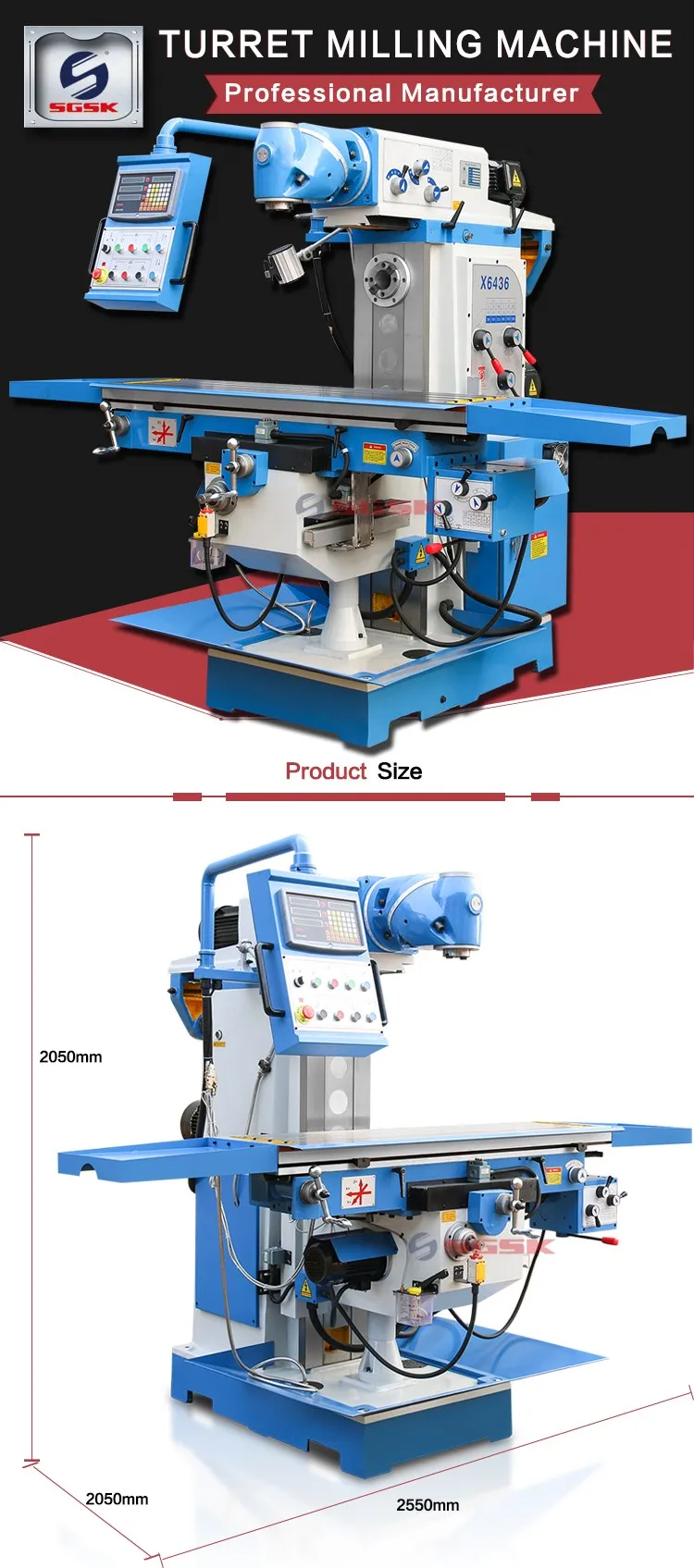 Universal Rotary Head Milling Machine X6432 Vertical Horizontal Milling
