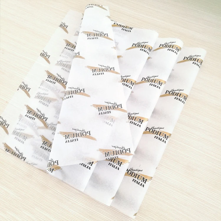 Custom Brand Name Printed 17/22gsm Wrapping Tissue Paper For Clothes