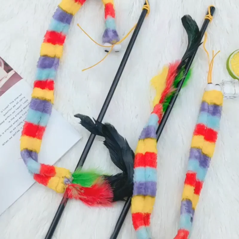 rainbow snake cat toy