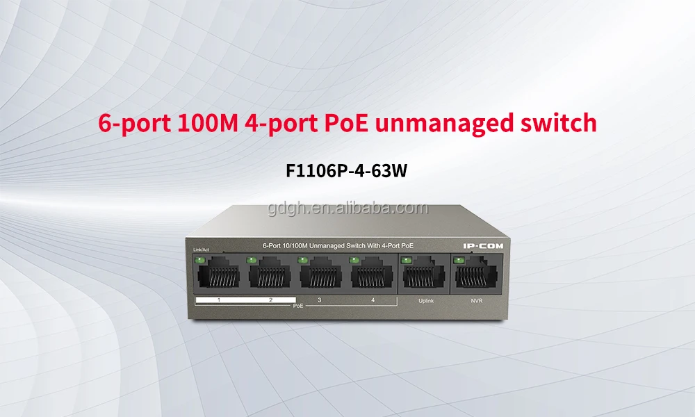 Ip-com F1106p-4-63w 6 Port Poe Ethernet Network Switch 10 