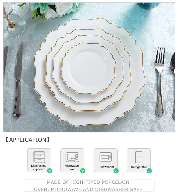 Custom Logo Wedding Tableware Modern Porcelain Plates Restaurant ...