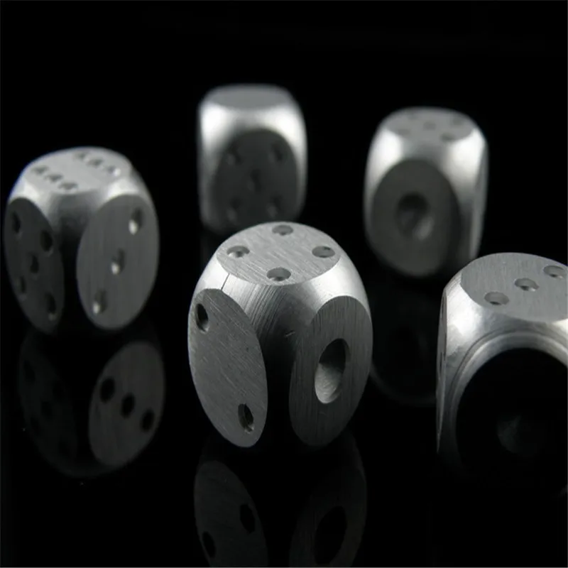 Silver Aluminium Alloy Poker Solid Dominoes Dice Games Portable Dice Party RS 
