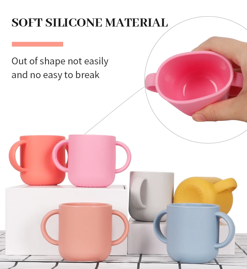Leatchliving Food Grade Silicon Cup With Double Handle,Silicone