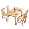 Contracted sitting room retractable solid wood dining table and chair