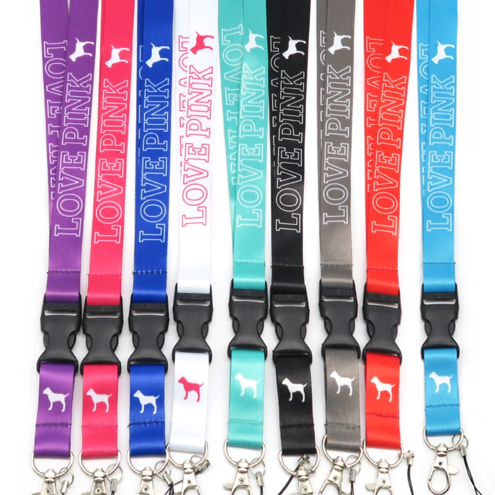 
Factory Direct Supply Neck Breakaway Custom Love Pink Lanyard 