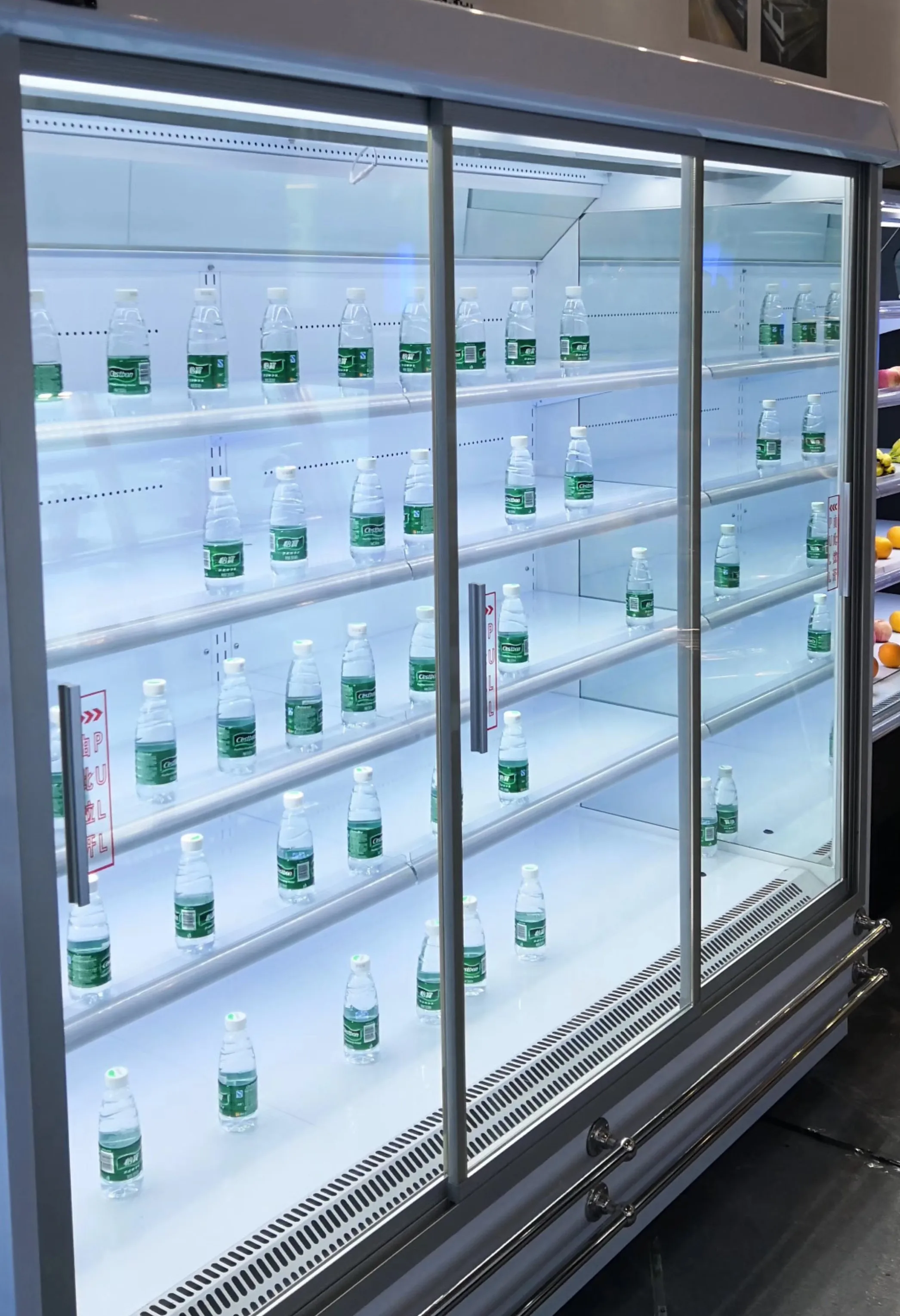 Anti fog sliding glass door for cooler/freezer refrigerator glass door