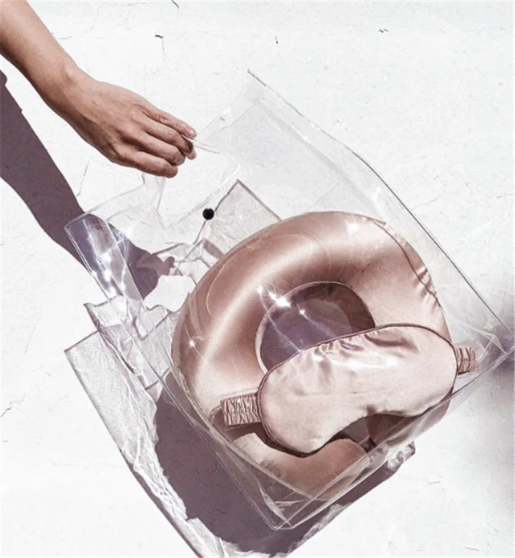 Promotion Top Quality 100 Silk Travel Neck Pillow Set With Silk