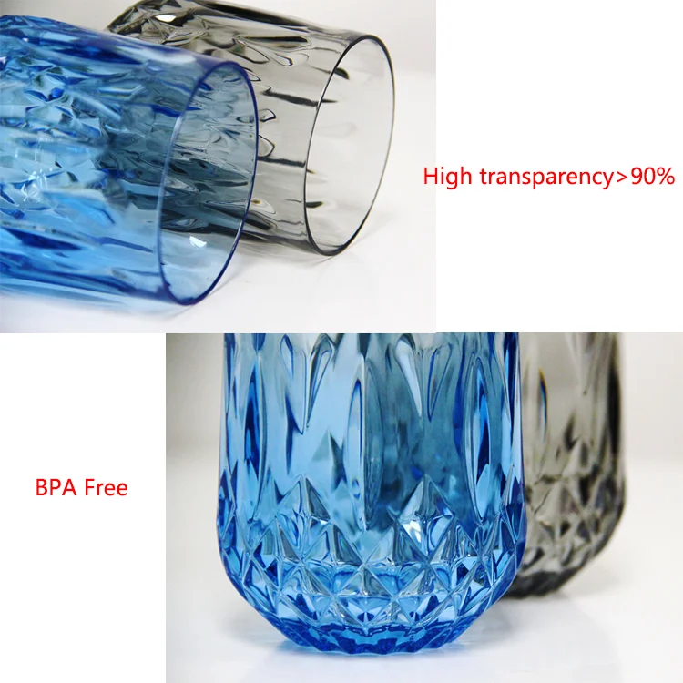 High Quality Unbreakable Colored Polycarbonate Drinkware Acrylic Juice