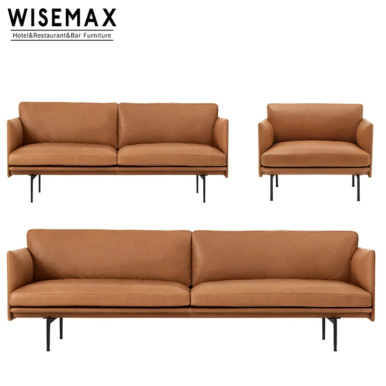 Modern Design Sofa Nordic Style Genuine Leather Sofa Loveseat Sofa For