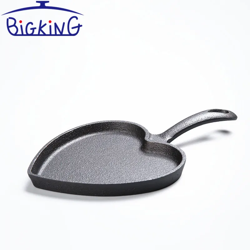 pancake pan heart shape cast iron pre-seasoned –