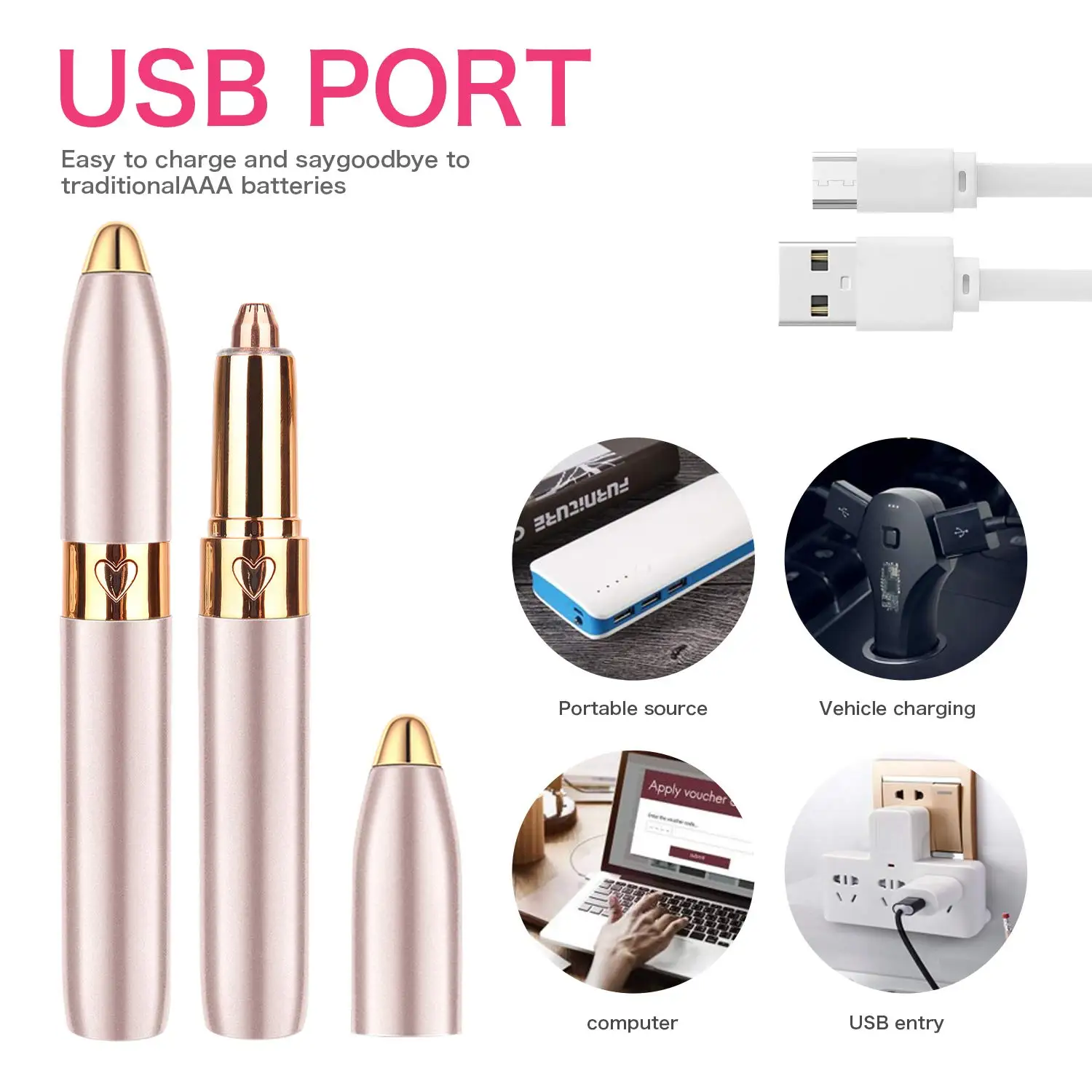 Ladies Facial Hair Trimmer Electric Eyebrow Razor Shaver Women Hair