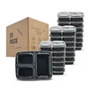 Meal Prep Containers 3 Compartment [20 Pack] 38 oz, Lunch Containers FDA&BPA Free Containers, Food Storage Bento Box with Lid