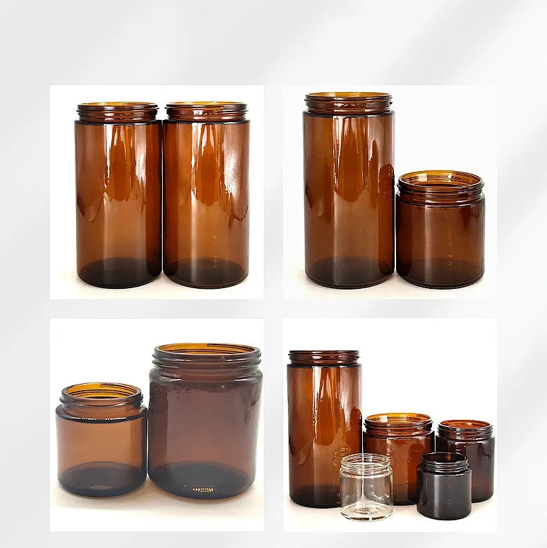 100ml 250ml 500ml Amber Glass Candle Jar With Black Metal Cap| Alibaba.com