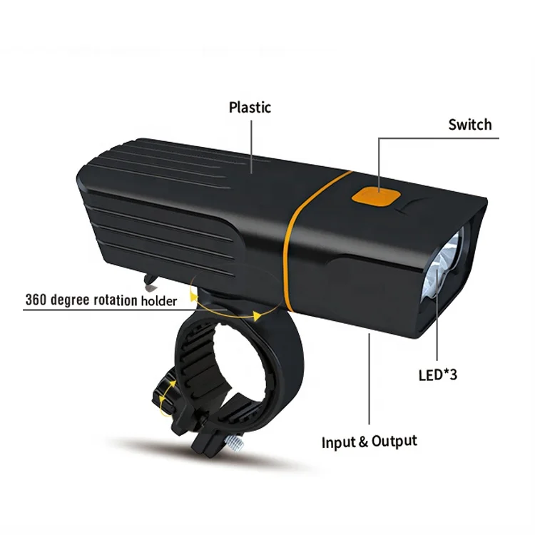 bike light factory power bank 300lm/500lm led bicycle 360 degree rotation holder usb rechargeable front head light bicycle light