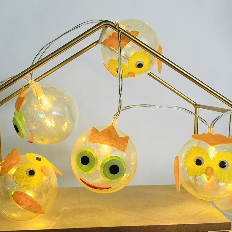 3AA 1M Battery Operated Owl Pattern Mini Ball String Light Party