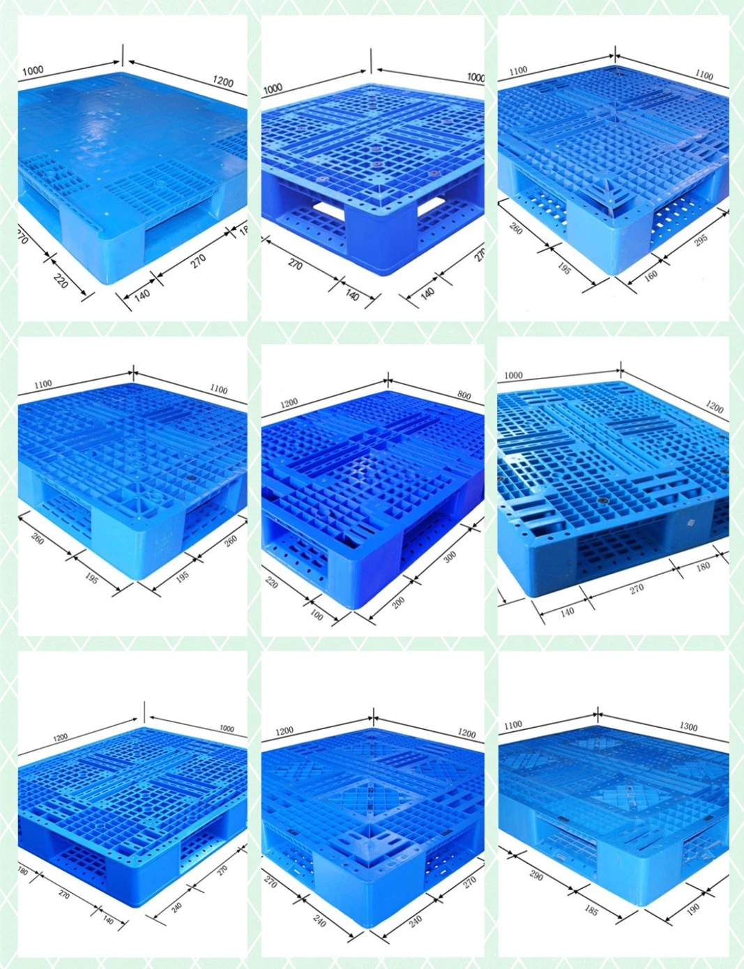 full perimeter single side vented crisscross plastic pallet for