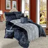 Oval honeydew design printed and 3d embossed darker grey color item 100% polyester flannel bedding comforter sets luxury level