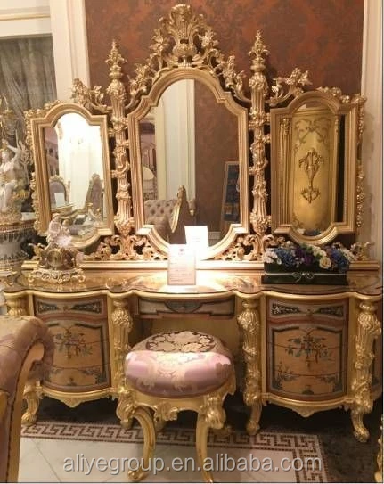 Luxury High End 24k Gold Super Big King Size Bedroom Furniture