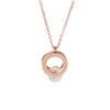 Japanese and Korean female style shell inlaid white diamond pendant lock bone chain
