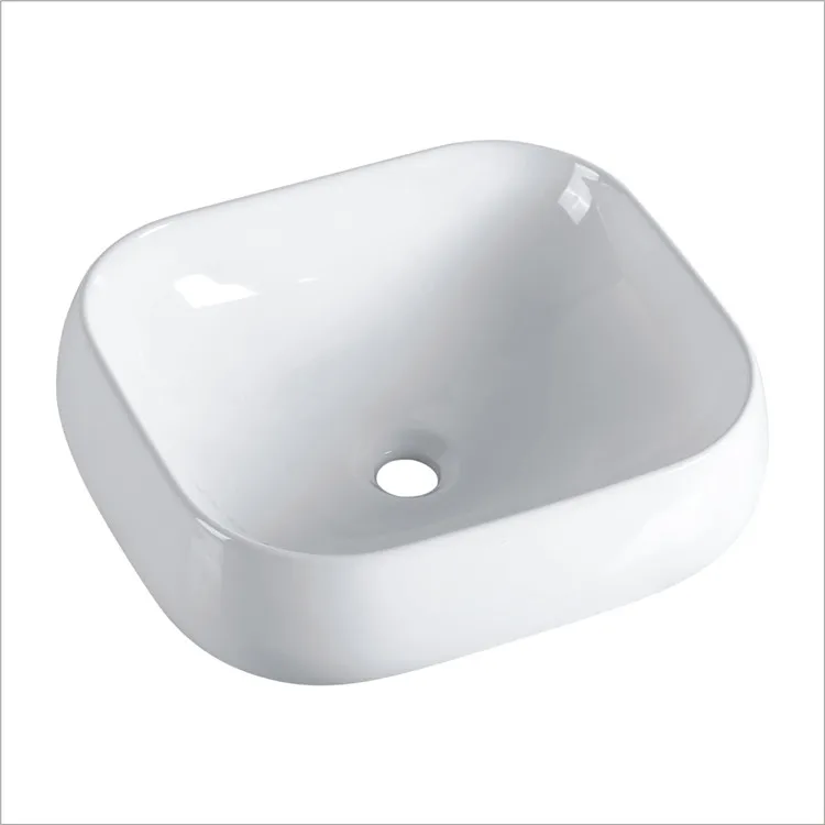 New design building  hospital  school  mall bathroom sink sanitary ware ceramic rectangular counter-top wash art basin