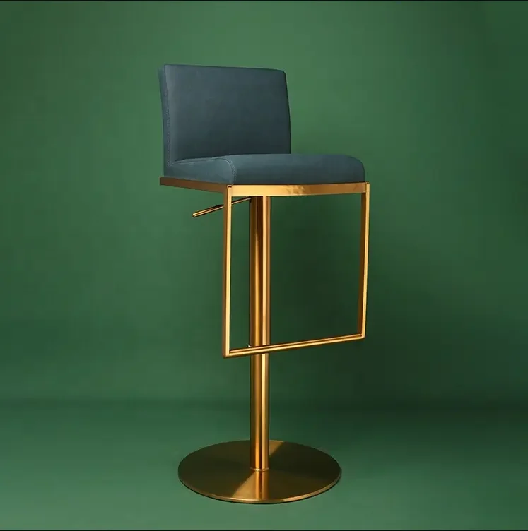 Wholesale Modern Luxury Stainless Teel Black Pu Counter Stools High