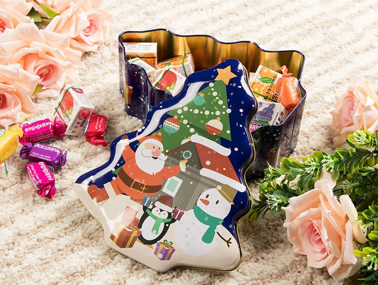 Lata De Metal Con Forma De Árbol De Navidad,Contenedores De